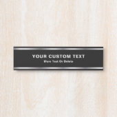 Custom Text Modern Black & Silver Glamorous Luxury Deurbordje (Voorkant)