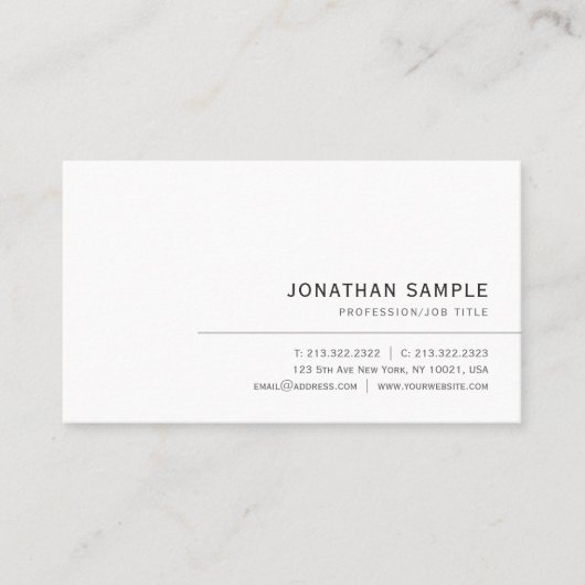 Custom Text Modern Elegant Minimalist Professional Visitekaartje (Voorkant)