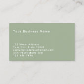 Custom Text Modern Sage Green QR Code Professional Visitekaartje (Achterkant)