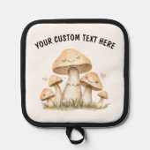 Custom Text Mushrooms With Heart Cute Pannenlap (Voorkant)