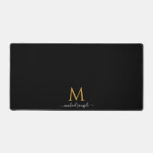 Custom Text Name Script Monogram Black Gold Simple (Recto)