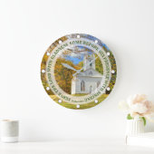 Custom Text New England Church in de Herfst Grote Klok (Huis)