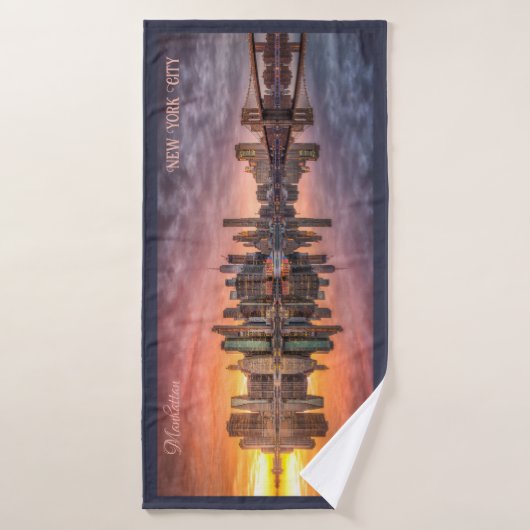 Custom Text New York City Skyline Badhanddoek (Badhanddoek)