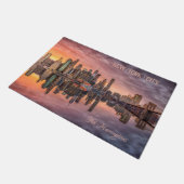 Custom Text New York City Skyline Deurmat (Schuin)