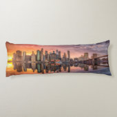 Custom Text New York City Skyline Lichaamskussen (Achterkant)