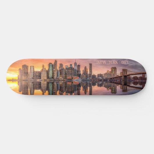Custom Text New York City Skyline Skateboard (Horizontaal)