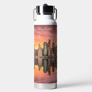 Custom Text New York City Skyline Waterfles