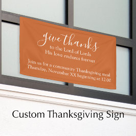 Custom Text Orange Thanksgiving Meal Church Spandoek