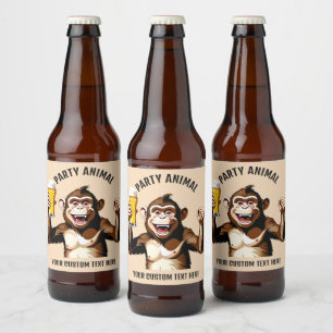 Custom Text Party Animal Bier Etiket
