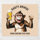 Custom Text Party Animal Bier Etiket (Enkel label)