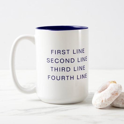 Custom Text Personalized Two-Tone Color Mug (Avec donut)