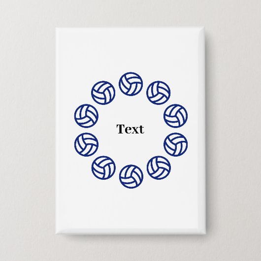 Custom Text Personalized Volleyball Button (Voorkant)