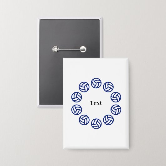 Custom Text Personalized Volleyball Button (Voorkant / Achterkant)