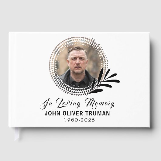 Custom Text Photo Memorial Funeral Gastenboek (Voorkant)