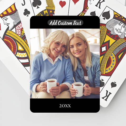 Custom Text Poker Card Personalize Photo Pokerkaarten