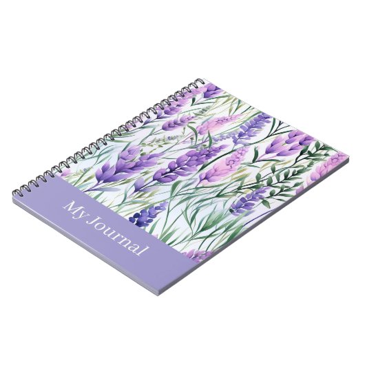 Custom Text Purple Floral Journal  (Côté gauche)