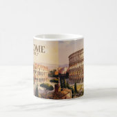 Custom Text Rome Italy Colosseum Retro Watercolor Koffiemok (Center)