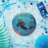 Custom Text Scuba Diver Papieren Bordje (Feest)