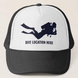Custom Text Scuba Diver Trucker Pet