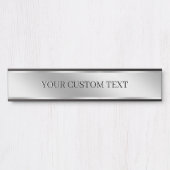 Custom Text Silver Create Your Own Elegant Modern Deurbordje (Voorkant)