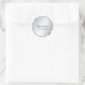 Custom Text Silver Look Template Elegant Thank You Ronde Sticker (Tas)