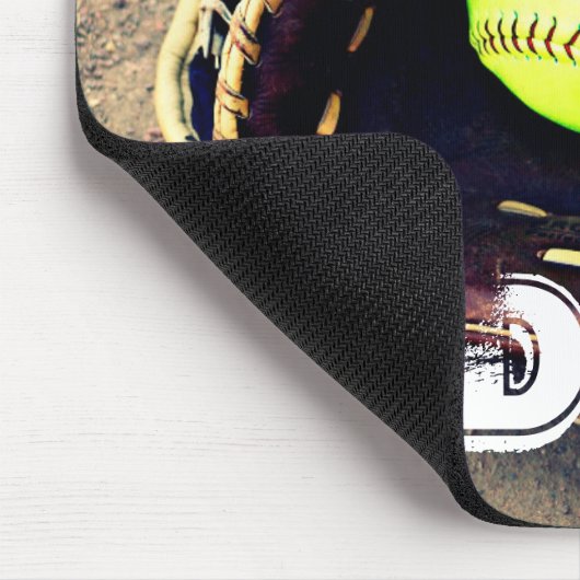Custom Text Softball Glove and Ball Mousepad Muismat (Hoek)