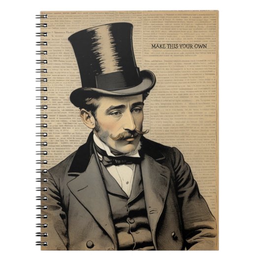 CUSTOM TEXT : The Gentleman | Notebook Journal (Devant)