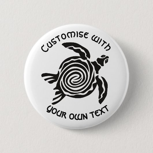 Custom Text Tribal Turtle Design Ronde Button 5,7 Cm (Voorkant)