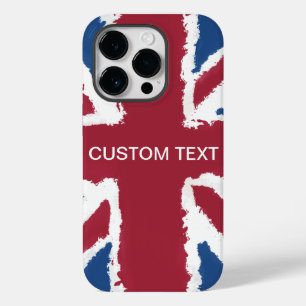 Custom Text Union Jack Flag Art van Heva Weva Case-Mate iPhone 14 Pro Hoesje