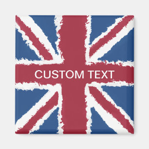 Custom Text Union Jack Flag Art van Heva Weva Magneet