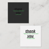 Custom Text & Upload Your Photo Personalized Vierkante Visitekaartje (Voorkant / Achterkant)