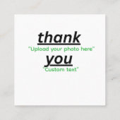 Custom Text & Upload Your Photo Personalized Vierkante Visitekaartje (Achterkant)