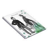 CUSTOM TEXT : Victorian Gentleman + Lady NoteBook Notitieboek (Rechterzijde)