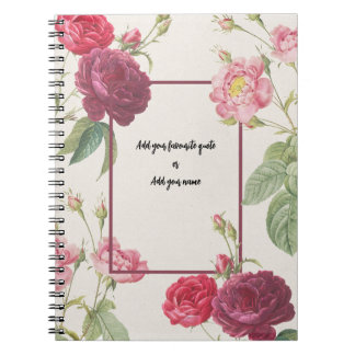 CUSTOM TEXT : Vintage Rose | Notebook Journal