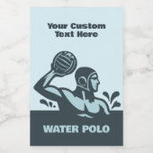 Custom Text Water Polo Voedselcontainer Etiket (Enkel label)