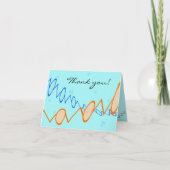Custom textCard - PEG met blauwe bloemenachtergron Bedankkaart (Voorkant)