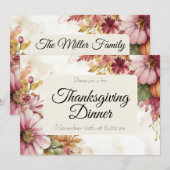 Custom Thanksgiving Dinner Pumpkin Invitation (Devant / Derrière)