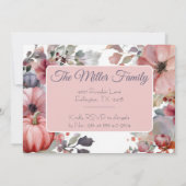 Custom Thanksgiving Dinner Pumpkin Invitation Kaart (Achterkant)