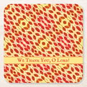 Custom THANKSGIVING Fall Autumn Leaves Vierkante Kartonnen Onderzetter (Voorkant)