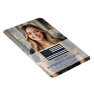 Custom Thin Blue Line politieagent Afstuderen Magneet