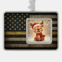 Custom Thin Gold Line Framed Ornament