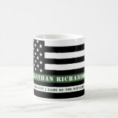 Custom Thin Green Line USA Flag Militaire Soldaat Koffiemok (Center)