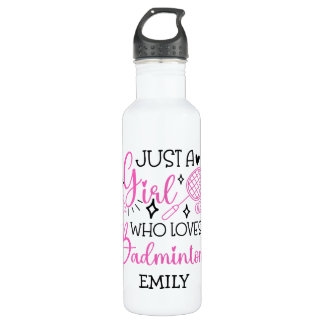 Custom This Girl Loves Badminton Girly Pink Waterfles