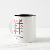 Custom Tic Tac Toe Mug Valentine Gift for Couple (Devant gauche)