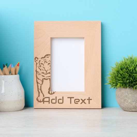 Custom Tiger gegraveerd hout Lijst (Voorkant)