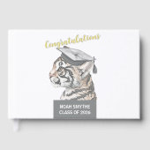 Custom Tiger Graduation Foil Guestbook (Recto)