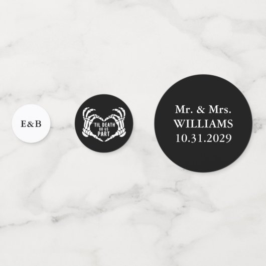 Custom Til Death Skelet Bruiloft Confetti (Voorkanten)