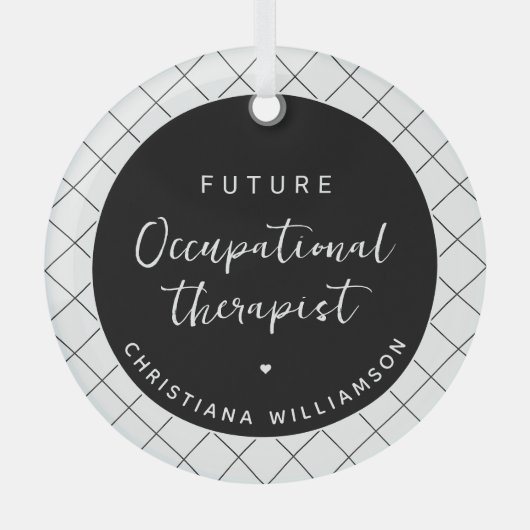 Custom Toekomst OT Beroepstherapeut Elegant Glas Ornament (Voorkant)