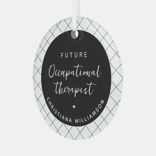 Custom Toekomst OT Beroepstherapeut Elegant Glas Ornament (Voorkant links)