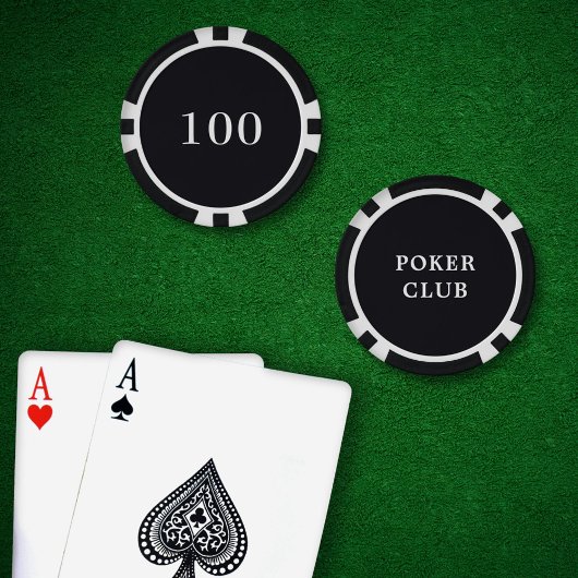 Custom Toernooi Game Value 100 Zwart Poker Chips
